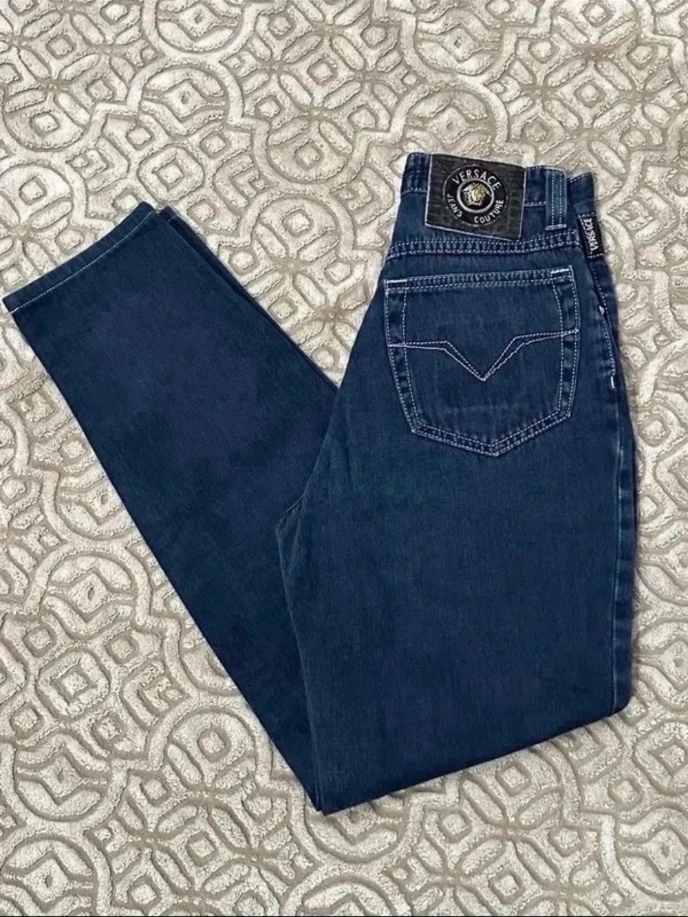 Vintage Versace Women’s Dark Blue Mom Jeans